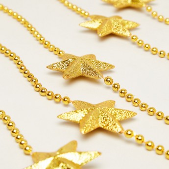 سلسلة ذهبية مزينة بالنجوم لشجرة الكريسماس