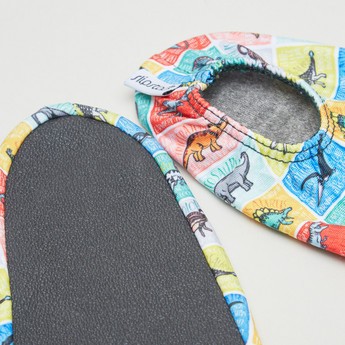 Printed Slippers with Elasticised Hem