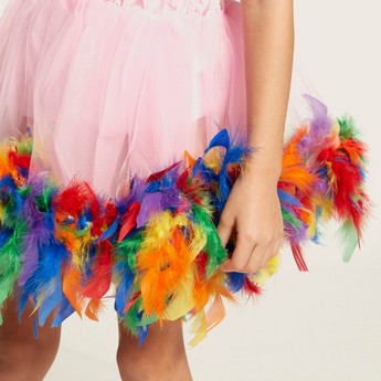 Charmz Tutu Skirt with Feather Applique