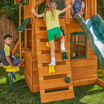 Kidkraft Ridgeview Deluxe Clubhouse Wooden Swing Playset