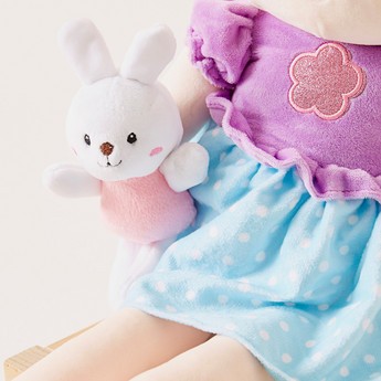 Juniors Purple and Blue Dress Doll with Rabbit - 60 cms