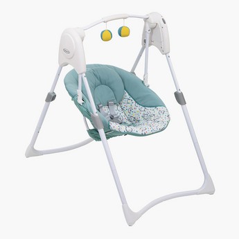 Graco Slim Spaces Bunny and Bear Print Swing