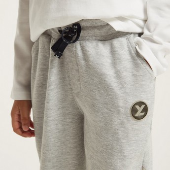 XYZ Solid Jog Pants with Pockets and Drawstring Closure