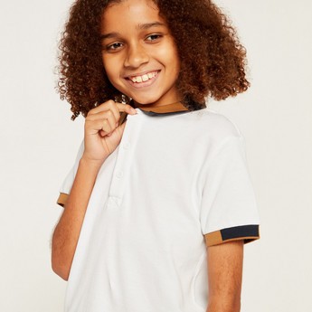 Juniors Polo Neck T-shirt with Short Sleeves