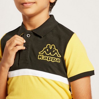 Kappa Logo Print Polo T-shirt with Short Sleeves