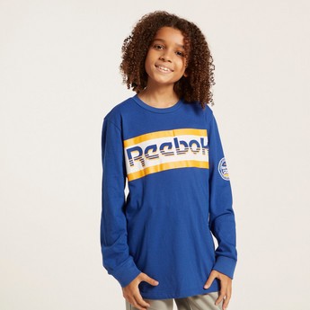 Reebok Printed Round Neck T-shirt and Joggers Set