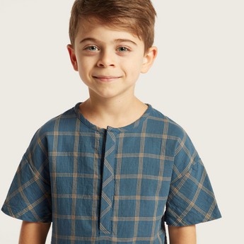 Eligo Checked Shirt with Short Sleeves