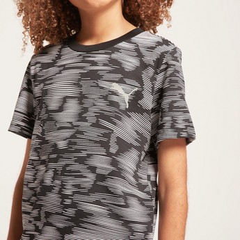 PUMA All-Over Printed T-shirt with Short Sleeves