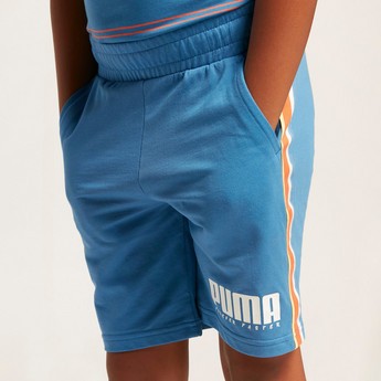 PUMA Logo Print Shorts with Alpha Tape Detail