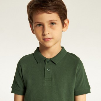 Juniors Solid Short Sleeves Polo T-shirt