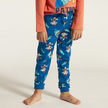 Paw Patrol Print Round Neck T-shirt and Pyjama Set