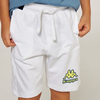 Kappa Printed Mid-Rise Shorts with Drawstring Closure and Pockets