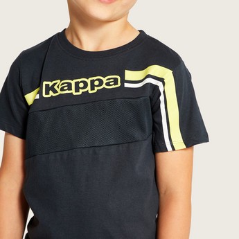 Kappa Logo Print Round Neck T-shirt with Short Sleeves