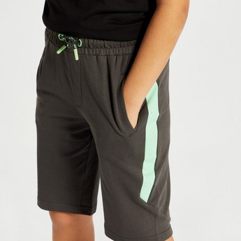 XYZ Panelled Shorts with Drawstring Closure and Pockets