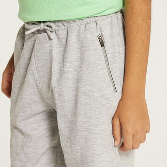 XYZ Solid Shorts with Drawstring Closure and Pockets