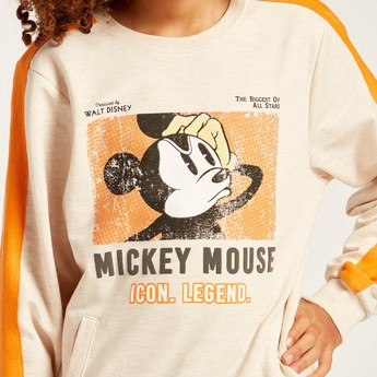 Disney Mickey Mouse Print Sweatshirt with Long Sleeves