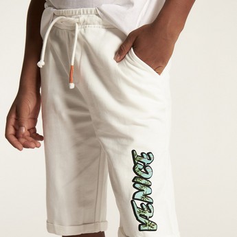 Juniors Solid Shorts with Drawstring Closure and Pockets