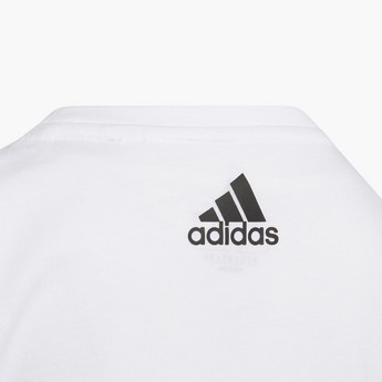 adidas Graphic Print Crew Neck T-shirt with Short Sleeves