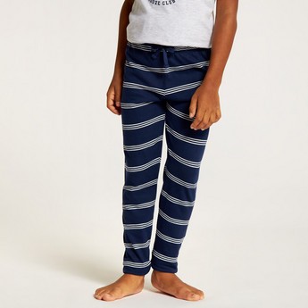 Juniors Printed Crew Neck T-shirt and Pyjama Set