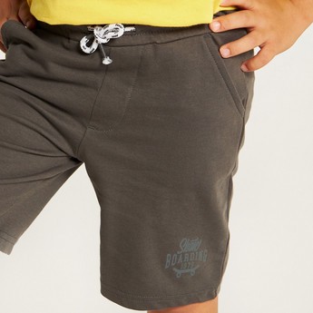 Juniors Printed Shorts with Drawstring Closure and Pockets