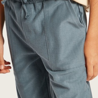 Solid Shorts with Drawstring Closure and Pockets