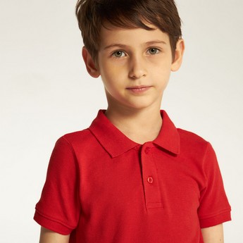 Juniors Solid Short Sleeves Polo T-shirt