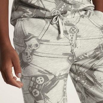 Juniors Printed Shorts with Drawstring Closure and Pockets