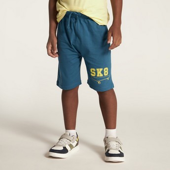 Juniors Printed Crew Neck T-shirt and Shorts Set