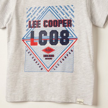 Lee Cooper Printed Crew Neck T-shirt with Short Sleeves