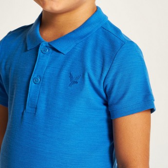 Juniors Solid Polo T-shirt with Short Sleeves