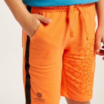 Expo 2020 Printed Shorts with Pockets and Drawstring Closure