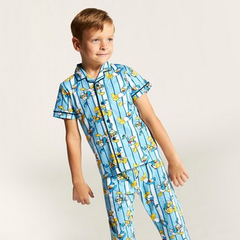 Disney Donald Duck Print Shirt and Full Length Pyjama Set