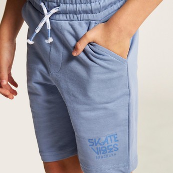 Juniors Solid Shorts with Drawstring Closure and Pockets