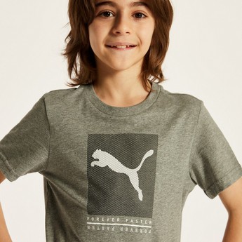 PUMA Printed T-shirt with Round Neck and Short Sleeves