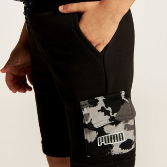 PUMA Printed Cargo Shorts with Drawstring Closure