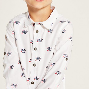 Lee Cooper All Over Print Shirt with Long Sleeves