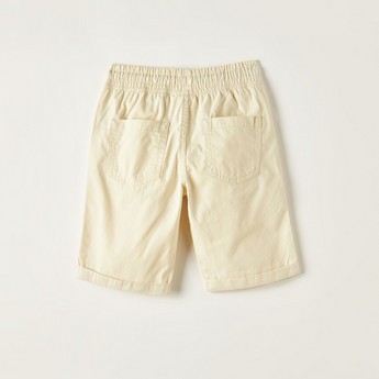 Juniors Solid Shorts with Pockets and Drawstring Closure