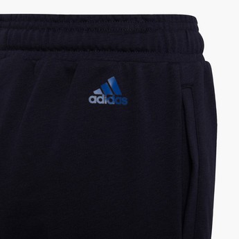 adidas Logo Print Joggers with Drawstring Closure and Pockets