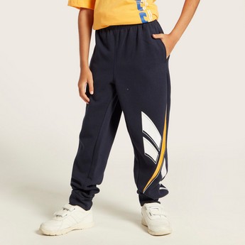 Reebok Logo Print Jog Pants with Pockets and Elasticated Waistband