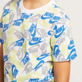 Nike Printed T-shirt with Round Neck and Short Sleeves