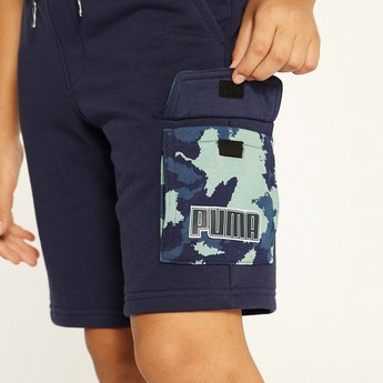 PUMA Solid Shorts with Drawstring Closure and Pockets