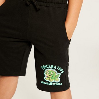 Printed Shorts with Drawstring Closure and Pockets