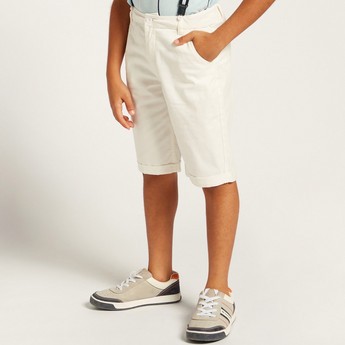 Juniors Striped Polo T-shirt and Shorts Set with Suspenders