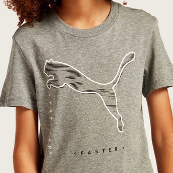 PUMA Graphic Print T-shirt with Short Sleeves