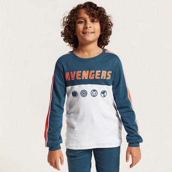 Avengers Print T-shirt and Pyjamas Set