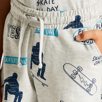 Juniors Printed Shorts with Drawstring Closure and Pockets