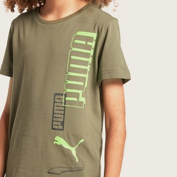 PUMA Graphic Print T-shirt with Short Sleeves