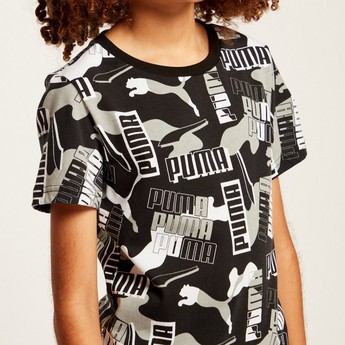 PUMA All-Over Printed T-shirt with Short Sleeves