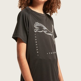 PUMA Graphic Print T-shirt with Short Sleeves