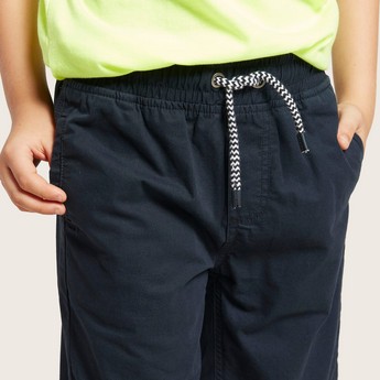 Juniors Solid Shorts with Pockets and Drawstring Closure